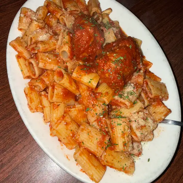 Rigatoni with Meatballs.